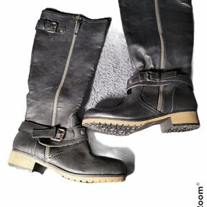 Bongo Womens Dixie Black Riding Boots Size 6.5 W